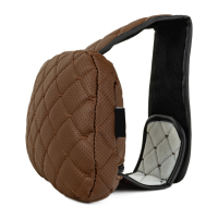 Verstellbares Kopfstützenkissen aus Kunstleder, braun Rautensteppung