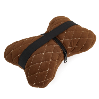 Kopfstützenkissen aus Alcantara 27×16 cm braun